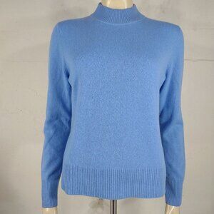 Investments light blue 100% Cashmere mock neck pullover sweater ladies Medium
